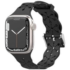 4wrist Silikonski pašček za Apple Watch - 42/44/45/49 mm - črn