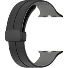 4wrist Silikonski pašček z magnetno zaponko za Apple Watch - 38/40/41 mm - črn/siv