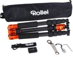 Rollei Compact Traveler No. 1 Carbon/ Teža 8 kg/ Podaljšan 142 cm/ Carbon/ Oranžna