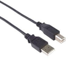 PremiumCord Kabel USB 2.0, A-B, 3 m, črn
