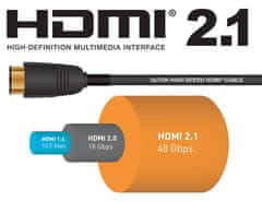 PremiumCord Ultra High Speed HDMI 2.1 kabel 8K@60Hz, 4K@120Hz dolžina 3 m kovinski pozlačeni konektorji