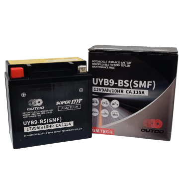 Outdo UYB9-BS(SMF) akumulator za motor YB9-BS • 12V 9Ah • DXŠXV: 137x77x135 • CCA 115 A