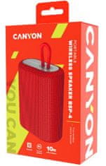 Canyon Zvočnik BSP-4, BT V5.0, BLUETRUM AB5365A, 5 W, 1200 mAh, USB-C, microSD, rdeč