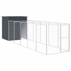 Vidaxl Pasja uta z izhodom antracitna 165x659x181 cm pocinkano jeklo