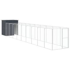 Vidaxl Pasja uta z izhodom antracitna 165x1067x181 cm pocinkano jeklo