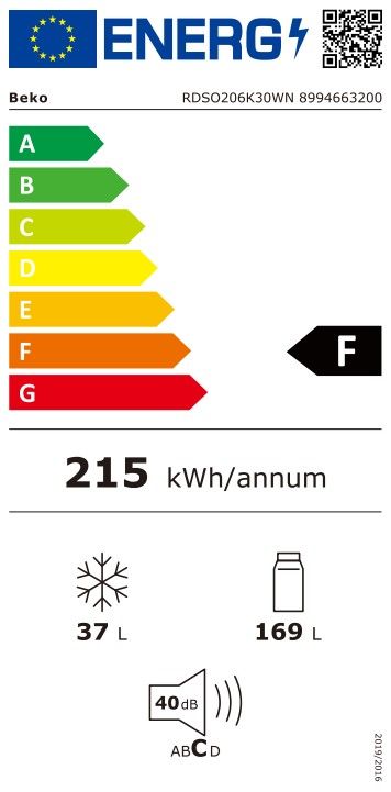 Beko RDSO206K31WN prostostoječi kombinirani hladilnik