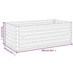 Vidaxl Vrtna visoka greda 100x50x36 cm corten jeklo