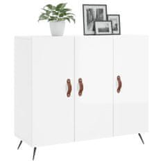 Vidaxl Komoda visok sijaj bela 90x34x80 cm konstruiran les