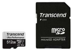 Transcend Pomnilniška kartica microSDXC 340S UHS-I U3 V30 A2 3D TLC (razred 10), 512 GB (z adapterjem), 160 MB/s R, 125 MB/s W