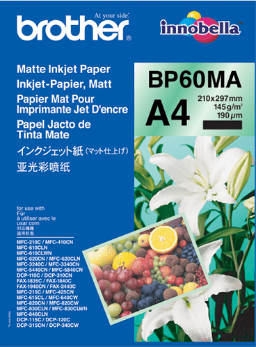 Brother BP60MA, 25 listov jev brizgalni papir, mat, 145 g