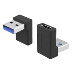 PremiumCord USB-C ženskega spola na USB3.0 tipa A moškega spola, ukrivljen za 90°