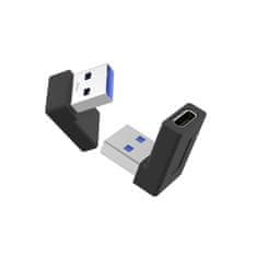 PremiumCord USB-C ženskega spola na USB3.0 tipa A moškega spola, ukrivljen za 90°