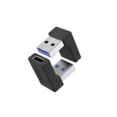 PremiumCord USB-C ženskega spola na USB3.0 tipa A moškega spola, ukrivljen za 90°