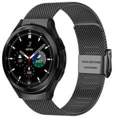 4wrist Milanski pašček s klasično zaponko za Samsung Galaxy Watch 6/5/4 - črna