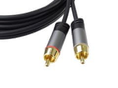 PremiumCord Zaščiten kabel HQ 2x CINCH-2x CINCH M/M 5m