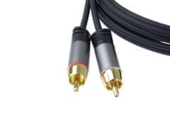 PremiumCord Zaščiten kabel HQ 2x CINCH-2x CINCH M/M 5m