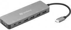 Sandberg priklopna postaja za prenosnike, USB-C, 13 v 1, siva (136-45)