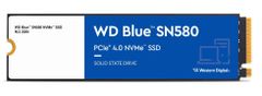 Western Digital SN580 SSD disk, 1 TB, M.2 2280, NVMe, moder (WDS100T3B0E)