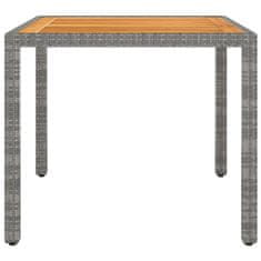 Vidaxl Vrtna miza siva 90x90x75 cm poli ratan