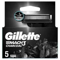 Gillette Mach3 Charcoal nadomestne brivske glave za moške, 5 kosov