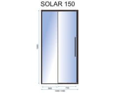 REA Tuš vrata SOLAR BLACK MAT 150