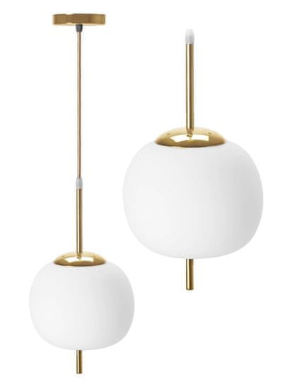 Toolight Stropna svetilka Glass Hanging Sphere APP669-1CP Gold