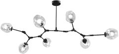 Toolight Obesek svetilka APP505-7C 7 Arms Glass Spheres Black