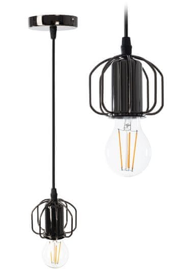 Toolight Stropna viseča svetilka v loft slogu APP595-1CP Črna
