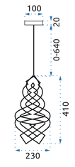 Toolight Stropna svetilka Loft ribbon pendant LH2063