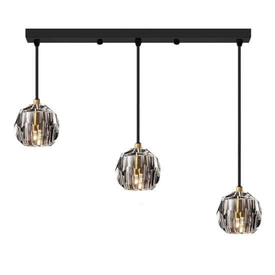 Toolight Kristalna stropna svetilka APP587-3CP Črna
