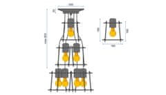 Toolight STROPNA VISEČA SVETILKA APP221-7CP