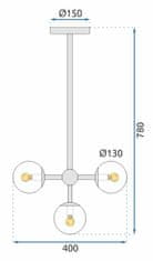 Toolight Stropna viseča svetilka 4 krogle APP268-4C