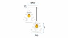 Toolight Stropna viseča svetilka Double Loft Metal 392196
