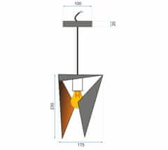 Toolight GEOMETRIJSKA TRIKOTNA STROPNA SVETILKA APP253-1CP ČRNA