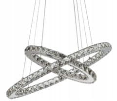 Toolight Stropna svetilka Crystal Ring 50+30cm daljinski upravljalnik APP418-CP