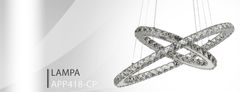 Toolight Stropna svetilka Crystal Ring 50+30cm daljinski upravljalnik APP418-CP