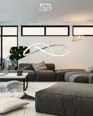 Toolight STROPNA VISEČA SVETILKA OBROČ MODERNA LED + DALJINSKI UPRAVLJALNIK APP393-CP KROM