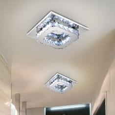 Toolight Kvadratna kristalna stropna svetilka Plafond Glamour 8W APP405-C APP406-C