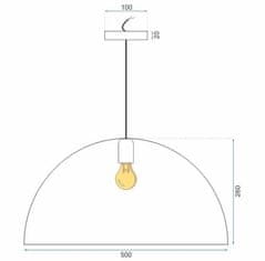 Toolight Kovinska skleda viseča stropna svetilka 50cm APP379-1CP Black