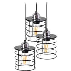Toolight Stropna viseča svetilka Triple metal Loft 392204 Black