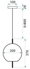 Toolight Stropna svetilka Glass Hanging Sphere APP669-1CP Gold