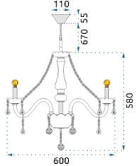 Toolight Kristalna lestenčna svetilka 300752