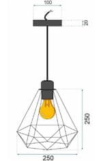 Toolight Geometrična stropna svetilka v slogu boho vrvice APP678-1CP