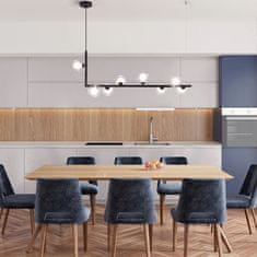 Toolight Kovinska industrijska steklena stropna svetilka APP754-8CP Black