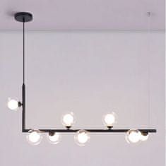 Toolight Kovinska industrijska steklena stropna svetilka APP754-8CP Black