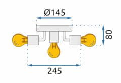 Toolight Kovinska stropna svetilka Spotlight APP708-5c Gold