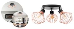 Toolight Trojna kovinska stropna svetilka APP536-3C Pink Gold