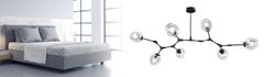 Toolight Obesek svetilka APP505-7C 7 Arms Glass Spheres Black