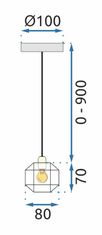 Toolight Kristalna stropna svetilka APP586-1CP Črna