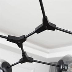 Toolight Obesek svetilka APP505-7C 7 Arms Glass Spheres Black